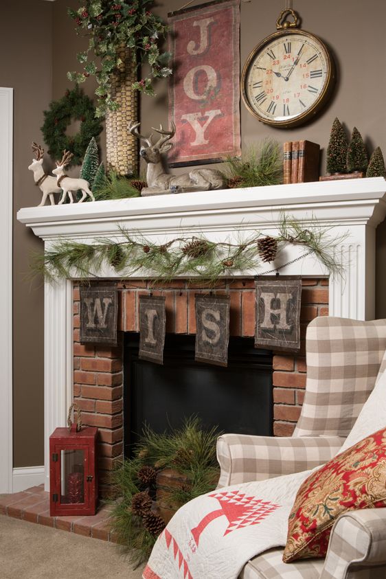 Bunting Christmas Fireplace