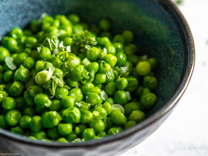 Close up of peas recipe