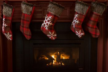 xmas stockings by the fire