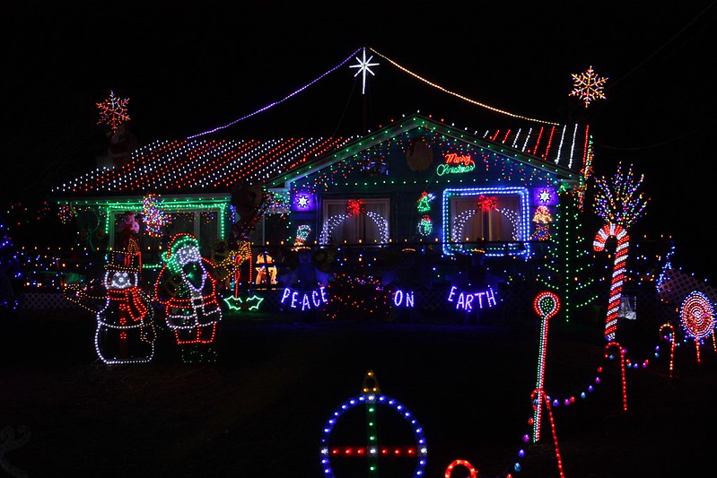 Neon Christmas house