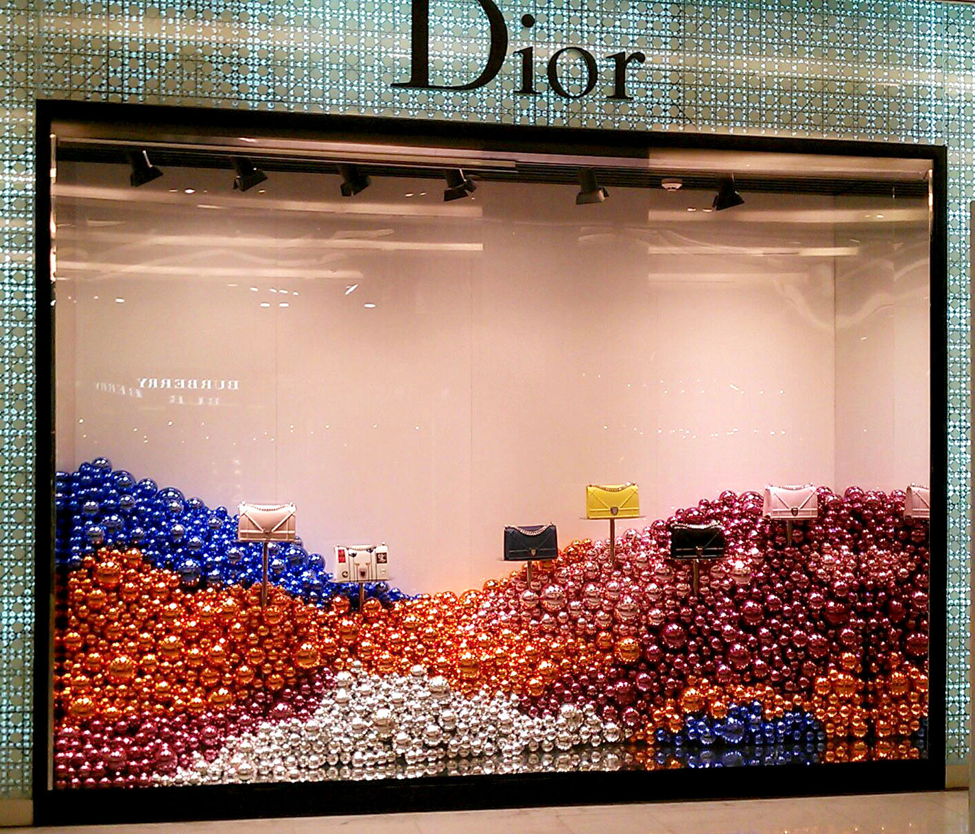 Dior Store Christmas Bauble Display