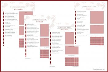Four Month Christmas Planner Examples
