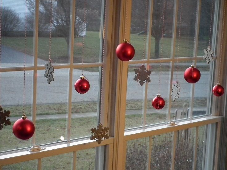 Hanging ornament window display