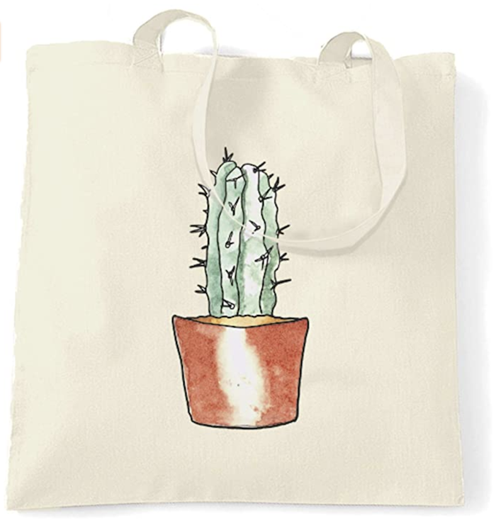 Potted cactus tote bag