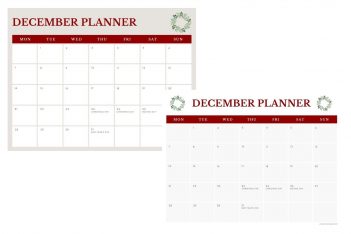 December Planner Calendars