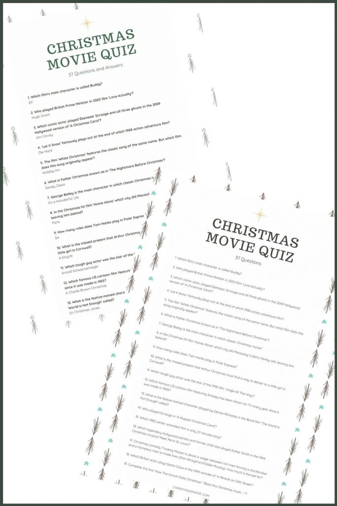 Christmas Movie Quiz Downloads