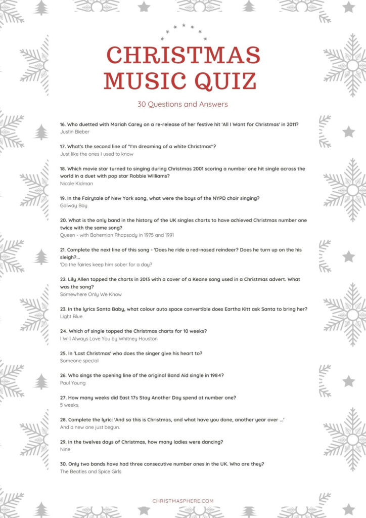 Christmas Music Quiz