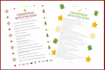 Christmas Quiz for Kids Sheets