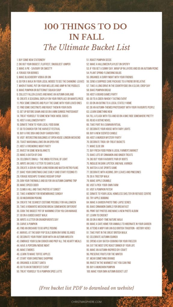 100 THINGS TO DO IN FALL