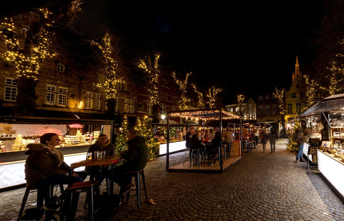 Bruges Christmas Market at night
