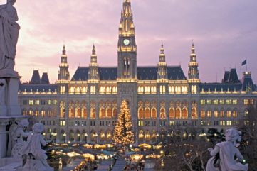 Vienna Christmas market at night
