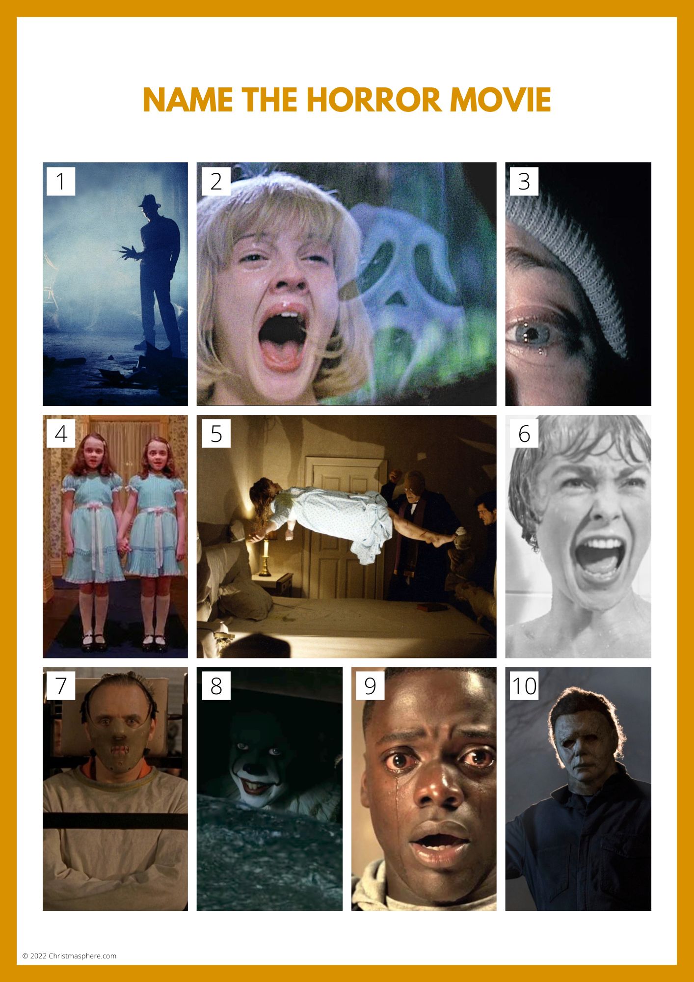Halloween picture quiz - name the horror movie