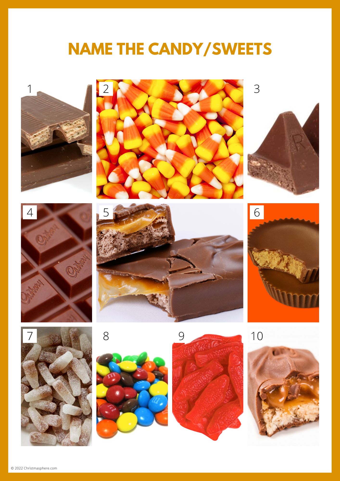 Halloween Picture Quiz - name the candy / sweets