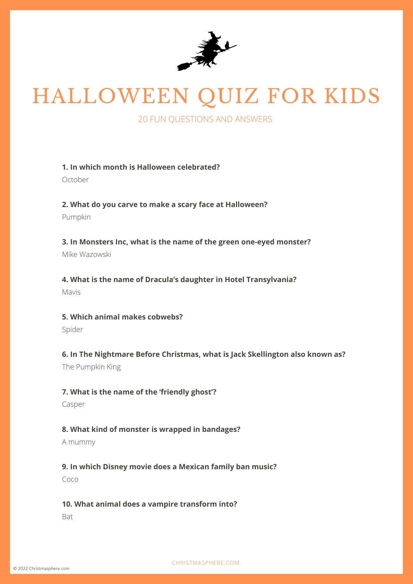 Halloween Quiz for Kids part 1