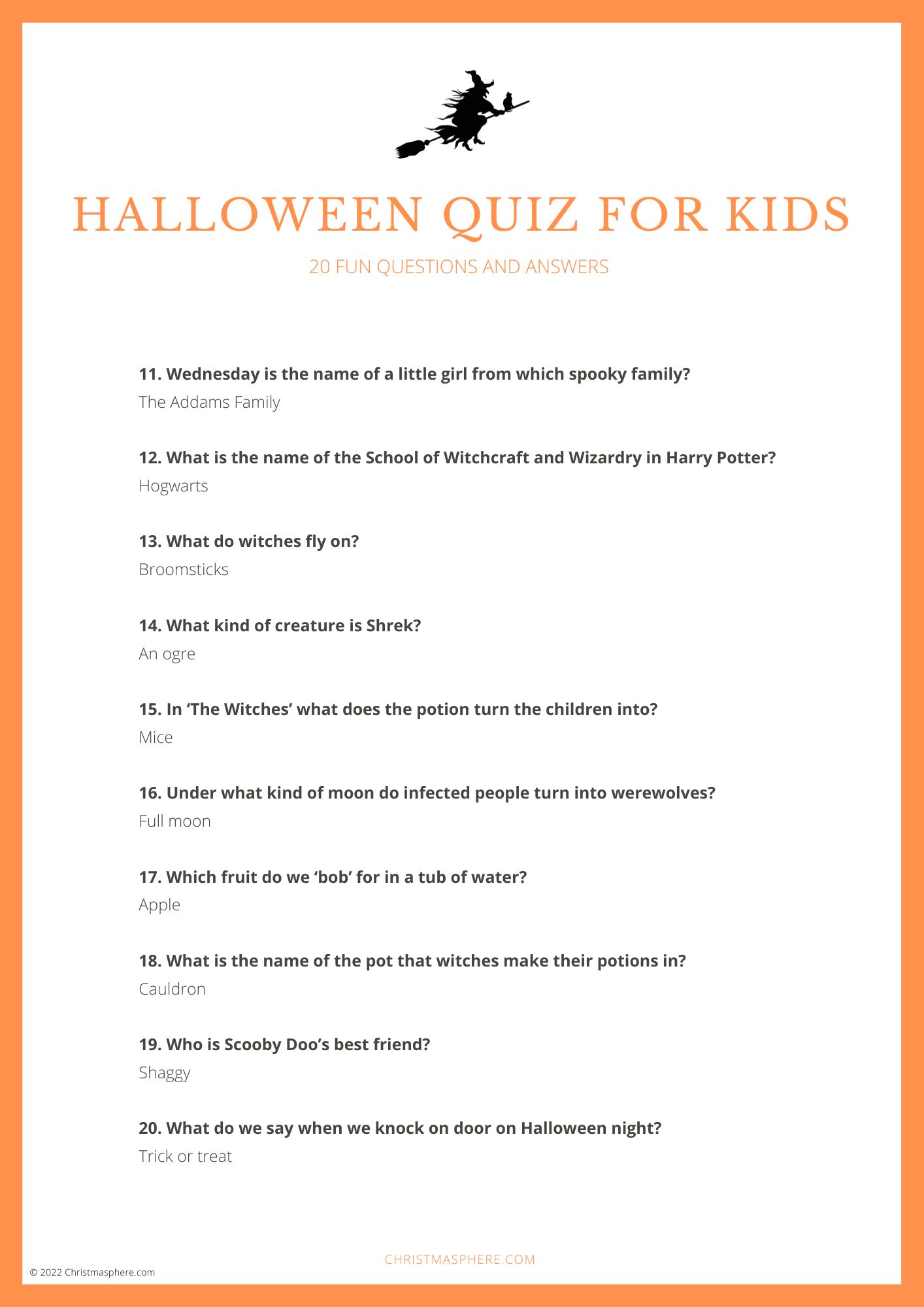 Halloween Quiz for Kids part 2