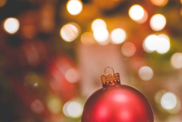 red bauble, christmas ornament