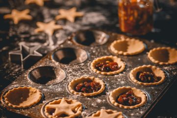 tray of mince pies ready to bake