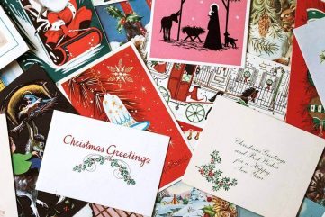 pile of different christmas cards